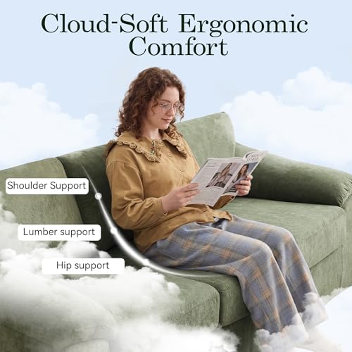 Boneless Couch Sets, Modern 3 Seater Sofa and Loveseat Sofa, Floor Cloud Couch - Image 5