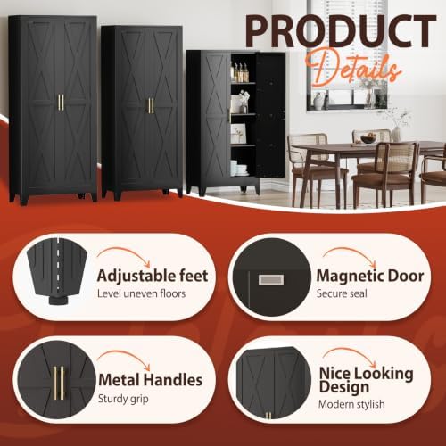 PAOFIN 75" H Tall Kitchen Storage Cabinet - Image 4