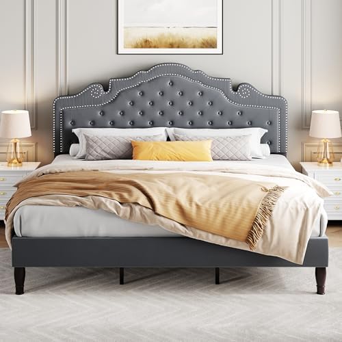SHA CERLIN King Size Platfrom Bed Frame by SHACERLIN