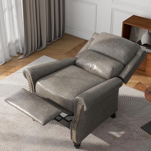 Faux Leather Pushback Recliner Chair, Overstuffed Armchair - Image 6