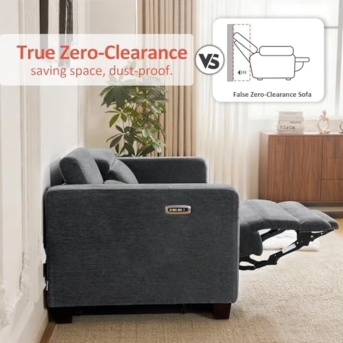 MCombo Zero Wall Hugger Power Loveseat Recliner Sofa - Image 4