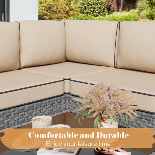 JAMFLY 5-Piece All-Season Wicker Patio Sofa Set - Image 5