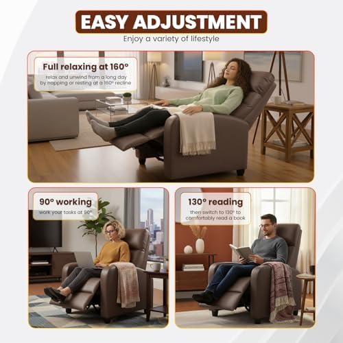 BestMassage Recliner Chair No Massage Function | Pu Brown - Image 5