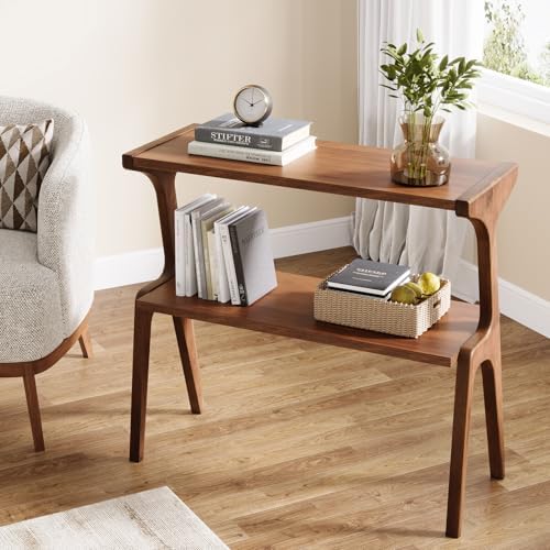 Tribesigns Set of 2 Solid Wood Side Table, 2-Tier Farmhouse End Table - Image 5