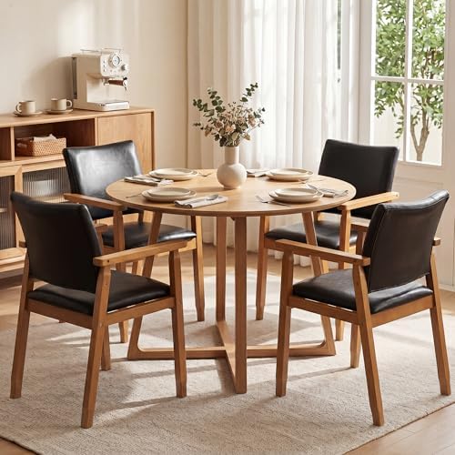 GOTMINSI Mid-Century Modern PU Leather Dining Chair - Image 3