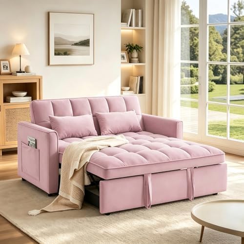 Sleeper Sofa Bed with Adjustable Backrest & Side Pockets by Outdoorchairs