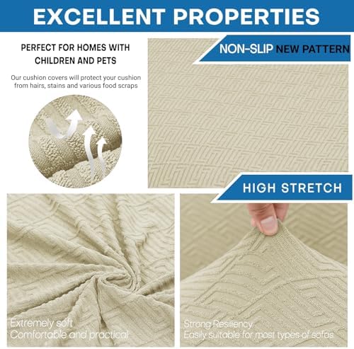 XINEAGE 4-Piece Stretch X-Large Sofa Cover, Washable Couch Covers - Image 5