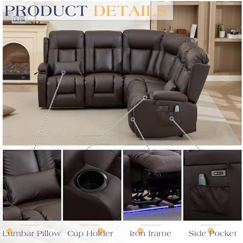 TUNYI Power Loveseat Recliner Sofa - Image 6