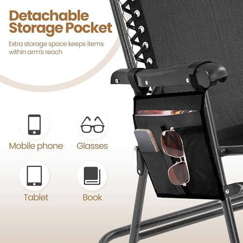 Yaheetech Patio Rocking Chair Folding Camping Chair - Image 6