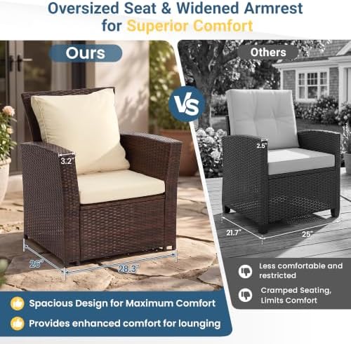 Wisteria Lane Patio Furniture Set, Wicker Outdoor Furniture - Image 4