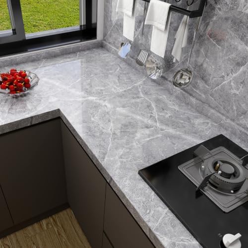 Glossy Marble Contact Paper for Countertop Granite Peel and Stick Self Adhesive - Image 6