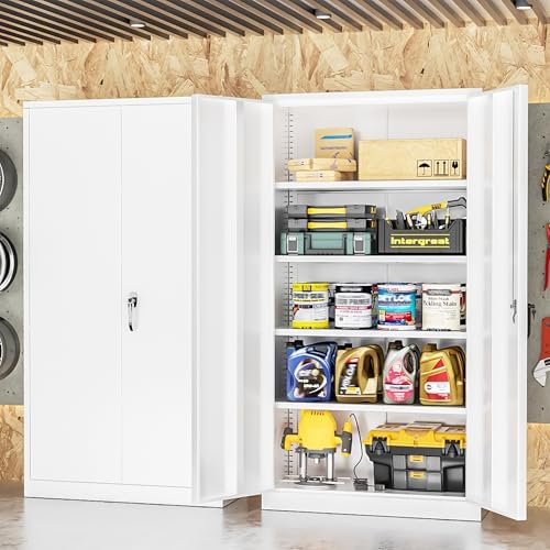 INTERGREAT Metal Storage Cabinet Doors, Tall Lockable Steel Cabinets - Image 2