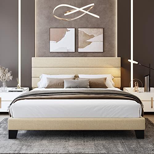 WEEWAY King Size Fabric Bed Frame - Image 3