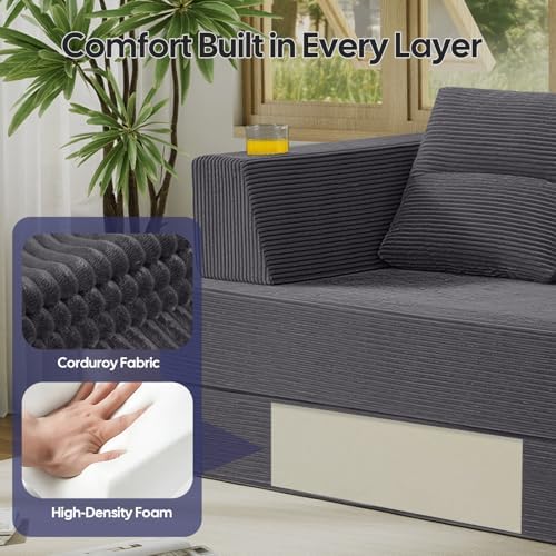 COMAX Futon Sofa Bed, Convertible Sofa Bed, Folding Boneless Couches - Image 6