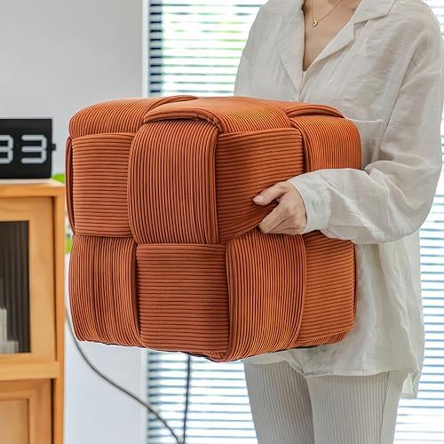 Cmishe 15" Square Woven Corduroy Ottoman Footrest - Image 2
