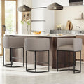 26" H Counter Height Bar Stools Set of 3, Modern Barrel Counter Stools by VATROS