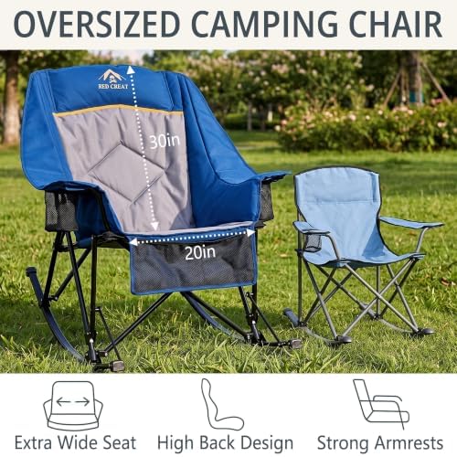 400lbs Rocking Camping Chair Oversized Folding Rocker - Image 4