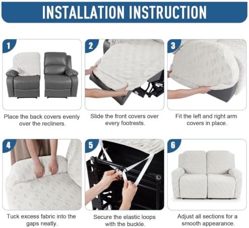 TAOCOCO Recliner Loveseat Cover Oversized, Stretch Jacquard Reclining Loveseat - Image 7