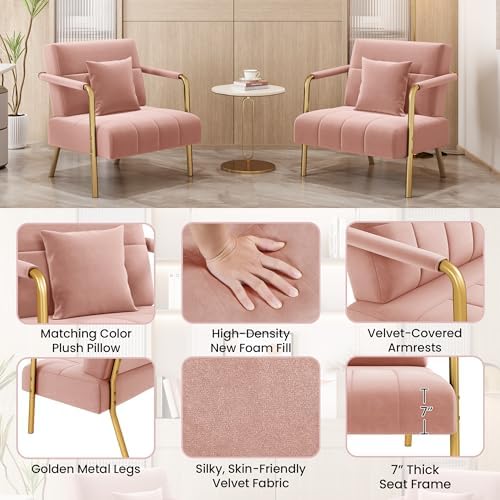 Yaheetech 30" Accent Chair Velvet Armchair - Image 5