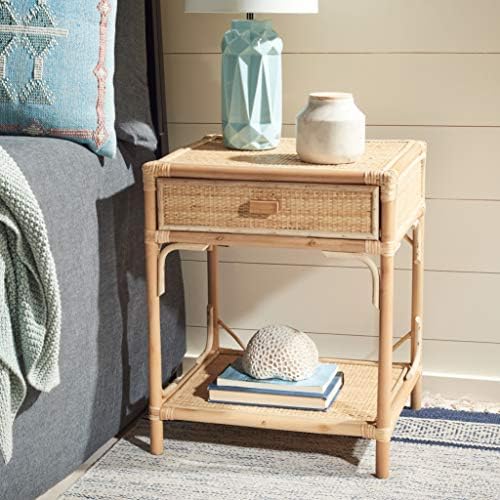 SAFAVIEH Roya 1-Drawer Rattan Night Stand by Unknown