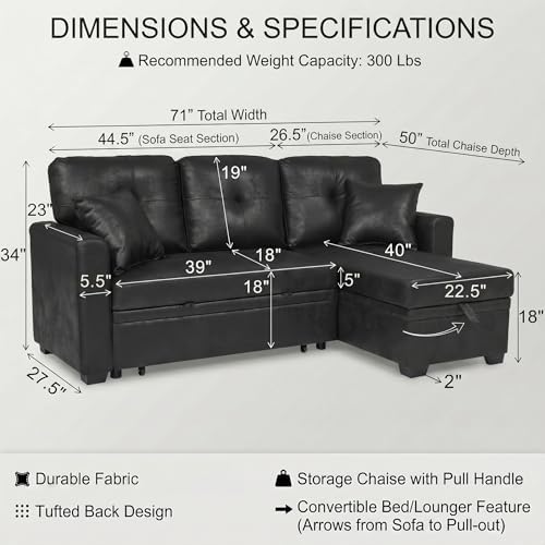 TYBOATLE Convertible Sofa Bed Couch - Image 2