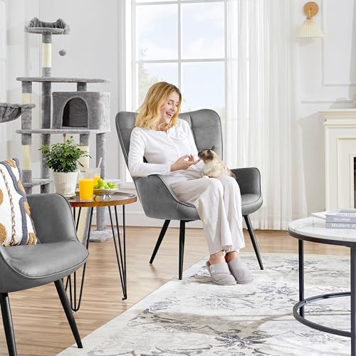 Yaheetech Faux Leather Accent Chairs Set of 2 - Image 2