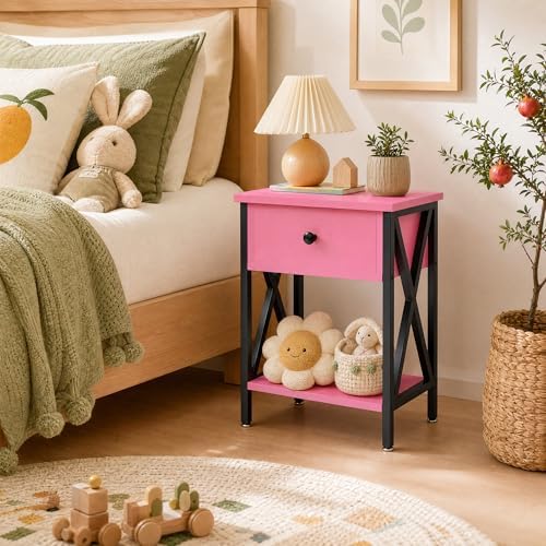VECELO Nightstand, Modern Bedside End Table, Night Stand - Image 4