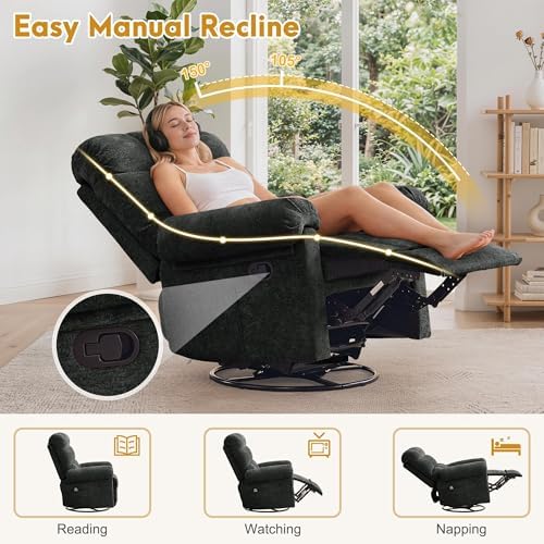 Korser 360° Swivel Rocker Recliner Chair, Rocking Chair Nursery - Image 5