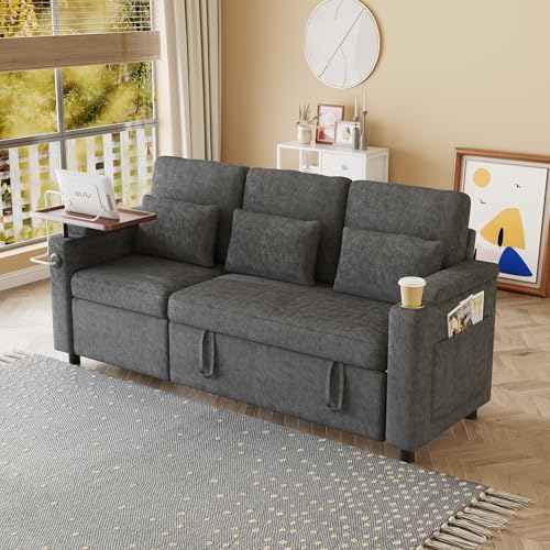 Sectional Sleeper Sofa with Pull Out Couch and Reclining Chair, Modern 3-in-1 - Image 2