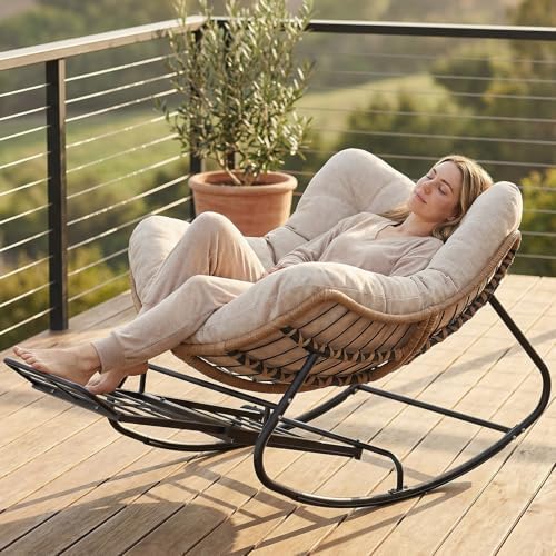 SWITTE Papasan Rocking Chair - Image 2