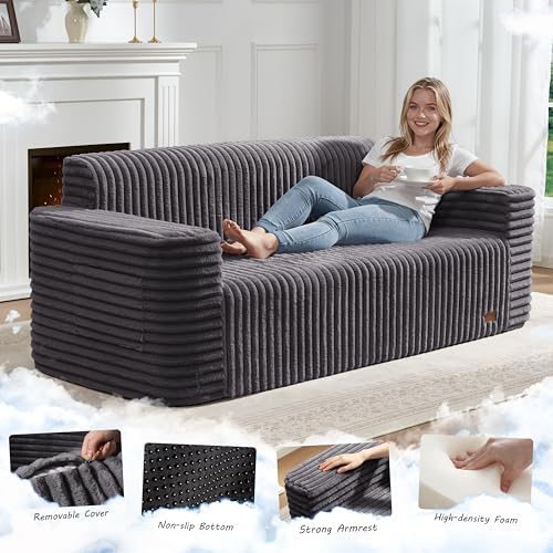 ZurNesfure Sofa Couch 3-Seater Boneless Sofa - Image 3