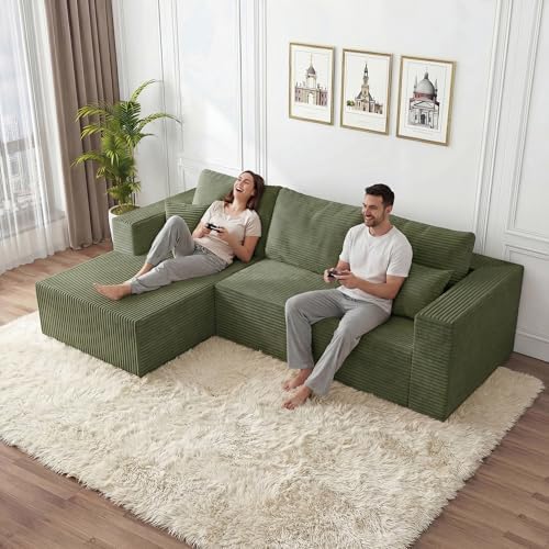 108" Modular Sectional Sofa, L-Shaped Cloud Couch - Image 3