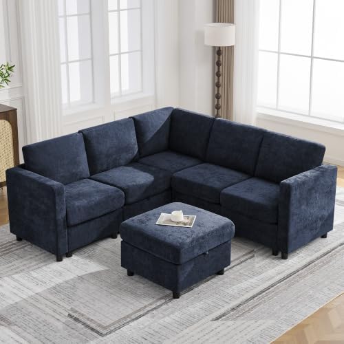 81'' V Shaped Modular Sofa, Storage Sectional Couch by WUTUTUEE