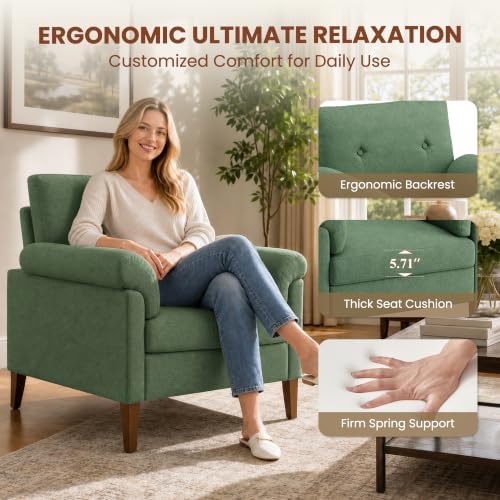 Accent Chair, Modern Upholstered Corner Chair - Image 3