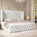 Jocisland King Size Bed Frame Upholstered Sleigh Headboard&Footboard by Jocisland