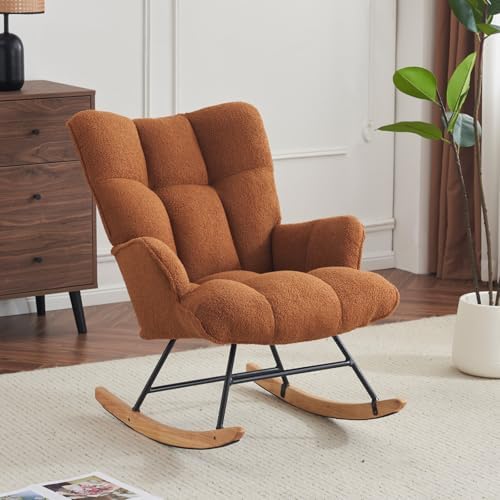 SAETSFEG Nursery Rocking Chair Teddy, Upholstered Glider Rocker by SAETSFEG