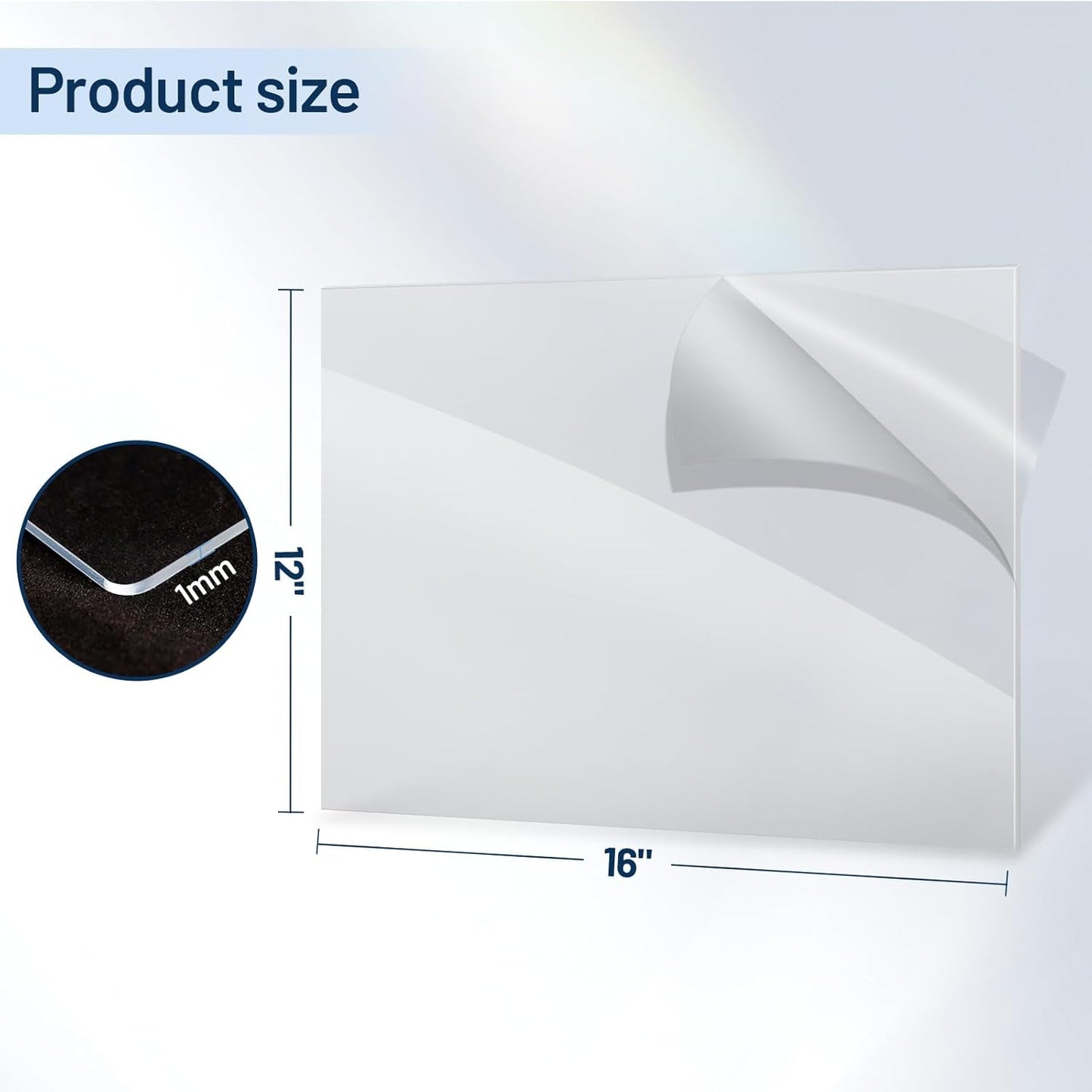 10 Pack 12”x16” x0.04” Clear PET/Plexiglass Sheet, INDSTONE Transparent Flexible Plastic Sheet 12x16, Clear Plastic Sheet for Crafts, Picture Frames, Painting, Sign Blank