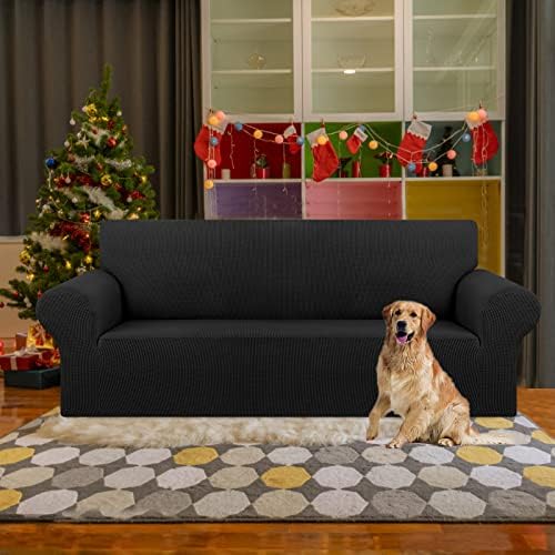 KEKUOU Stretch Couch Covers for Sofa, 3 Cushion Couch Slipcover - Image 2