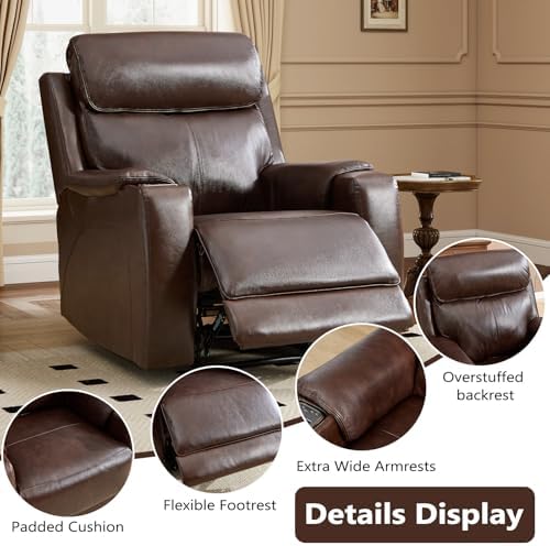 HAOMARKETS Premium Genuine Leather Power Recliner Chair - Image 6