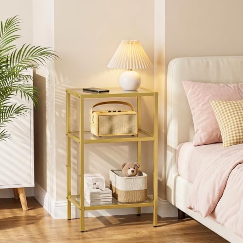 Glass Side Table, Tempered Glass End Table, 3-Tier Nightstands - Image 5