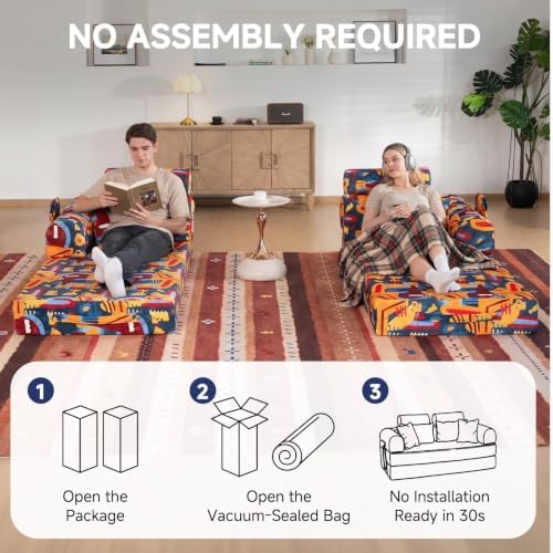 79" Memory Foam Sofa Bed, High Headrest Convertible Futon Boneless Couch - Image 5