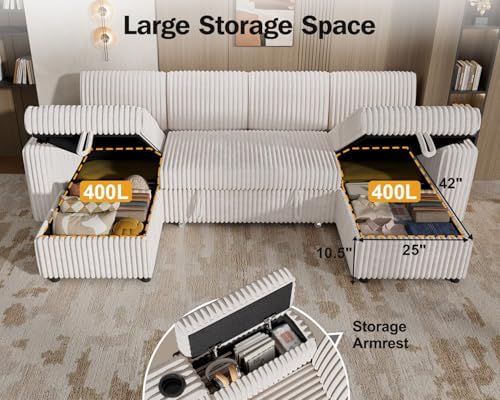 WEUP 108" Modular Sectional Sleeper Sofa - Image 5