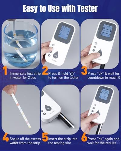 Pawfly 100 Pcs Aquarium Test Strips 6 in 1 Digital Water Testing Kit, Fish Tank - Image 6
