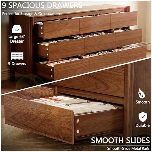 HOUROM Walnut Dresser for Bedroom - Image 5
