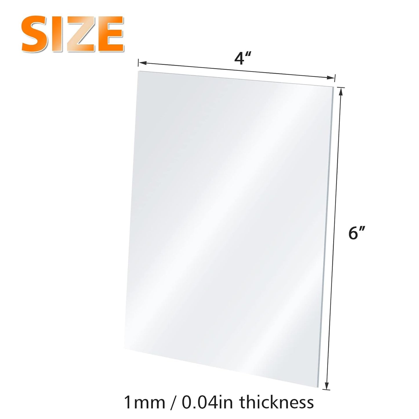 Egofine Plexiglass Sheets Acrylic Sheets 4 Pack of 4x6’’ 0.04 Thick Clear Plastic Cast Transparent Plexi Glass for Crafting Projects, Replacement Picture Frame Glass, DIY Display, Easy to Cut