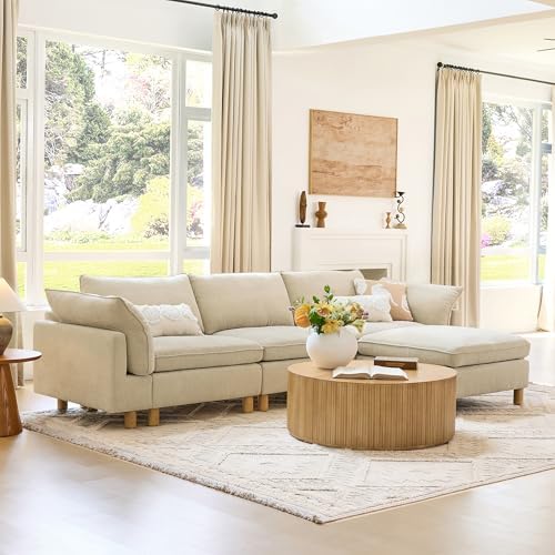 CHITA 127" Large Sectional Sofa, Modular Cloud Couch, 5 Seater - Image 4