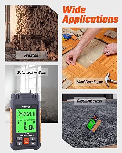 Wood Moisture Meter, TopTes Digital Moisture Meter TS-630, Handheld Humidity - Image 5