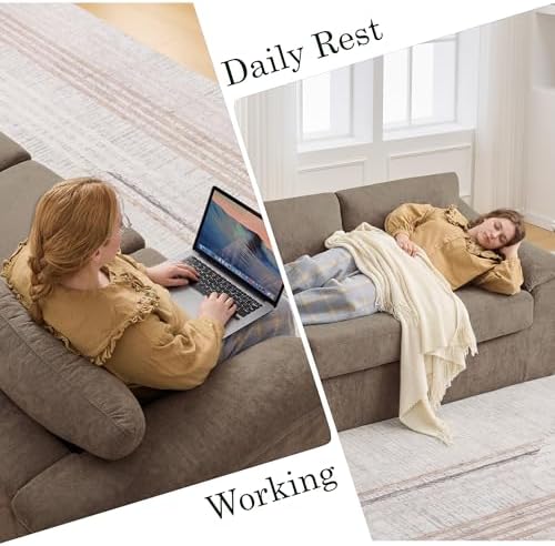 89" Boneless 3 Seater Sofa, Modern Cloud Couch - Image 6