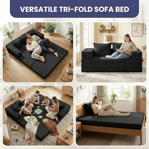 Convertible Sofa Bed, 4-in-1 Boneless Loveseat - Image 7