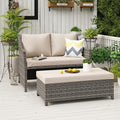 OC Orange-Casual Wicker Patio Loveseat Sofa w/Storage Ottoman by OCOrange-Casual